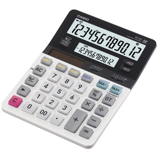 Casio Dual-Display Desktop Solar Calculator DV-220